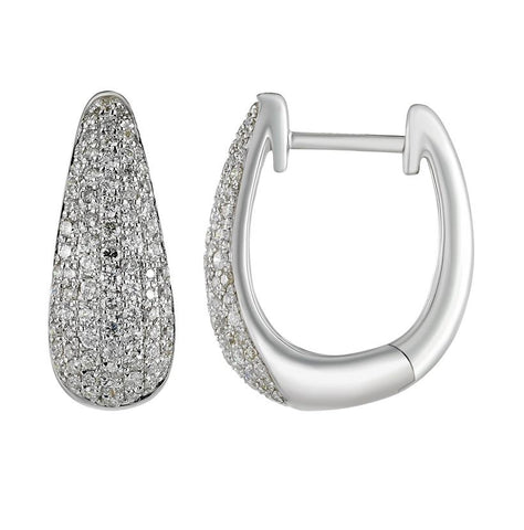 0.72 Ctw Diamond 14k White Gold Round Shape Womens Diamond Earrings