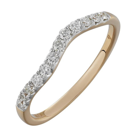 0.23 Ctw Diamond 14k Rose Gold Round Shape Womens Wedding Band Ring