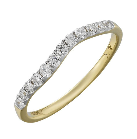 0.23 Ctw Diamond 14k Yellow Gold Round Shape Womens Wedding Band Ring