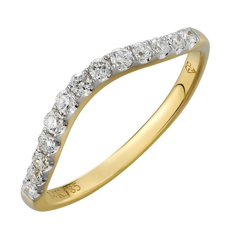 0.25 Ctw Diamond 14k Yellow Gold Round Shape Womens Wedding Band Ring