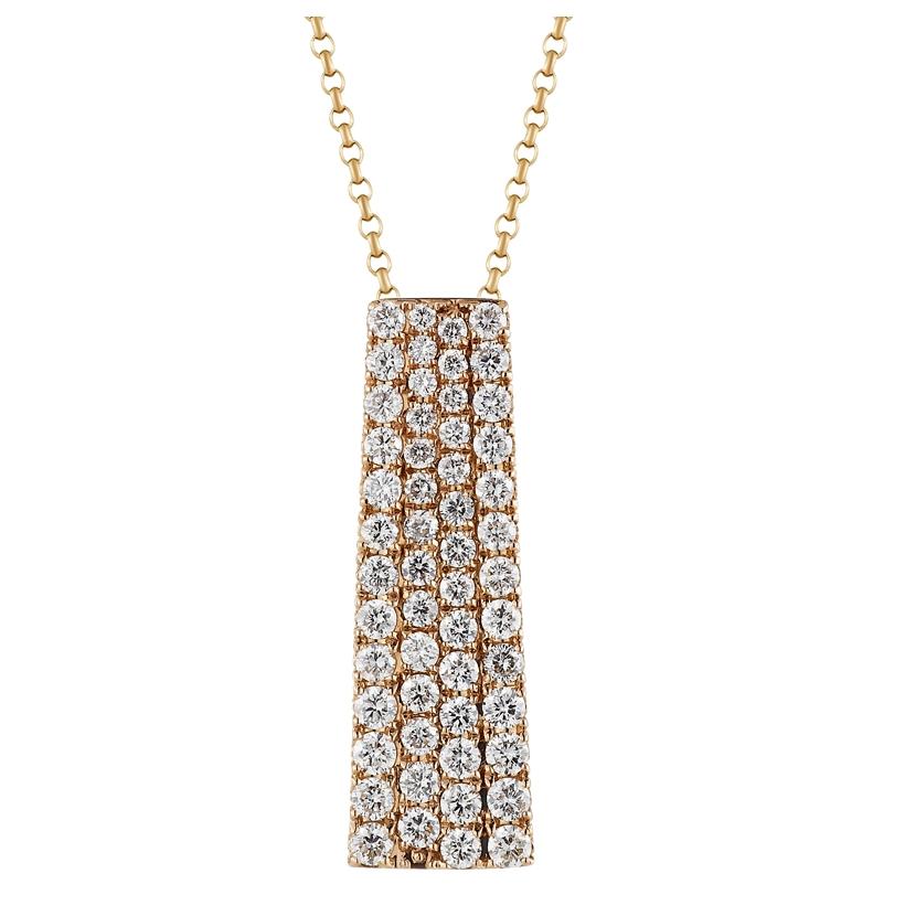 0.62 Ctw Diamond 14k Rose Gold Round Shape Womens Diamond Necklace Pendant With 16 Inch Chain