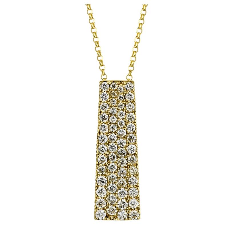 0.62 Ctw Diamond 14k Yellow Gold Round Shape Womens Diamond Necklace Pendant With 16 Inch Chain