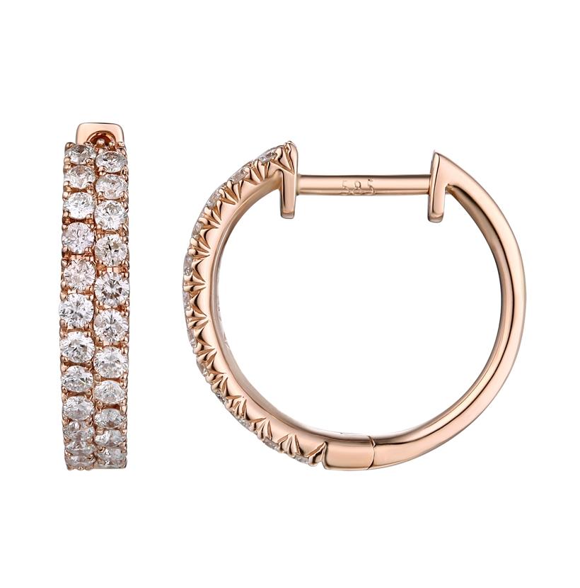 0.55 Ctw Diamond 14k Rose Gold Round Shape Womens Diamond Earrings