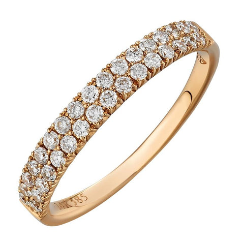 0.38 Ctw Diamond 14k Rose Gold Round Shape Womens Wedding Band Ring