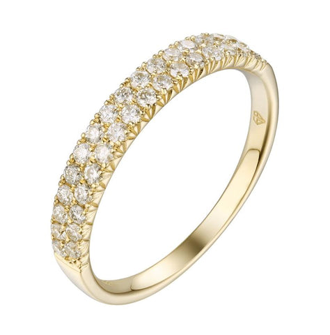 0.38 Ctw Diamond 14k Yellow Gold Round Shape Womens Wedding Band Ring