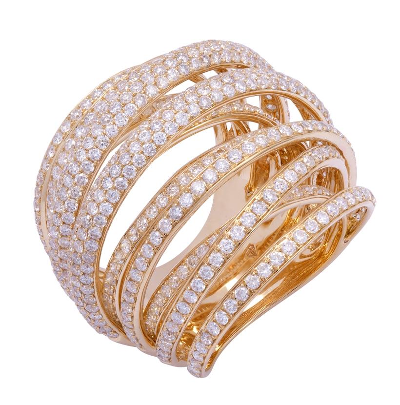 3.76 Ctw Diamond 14k Yellow Gold Round Shape Womens Diamond Ring