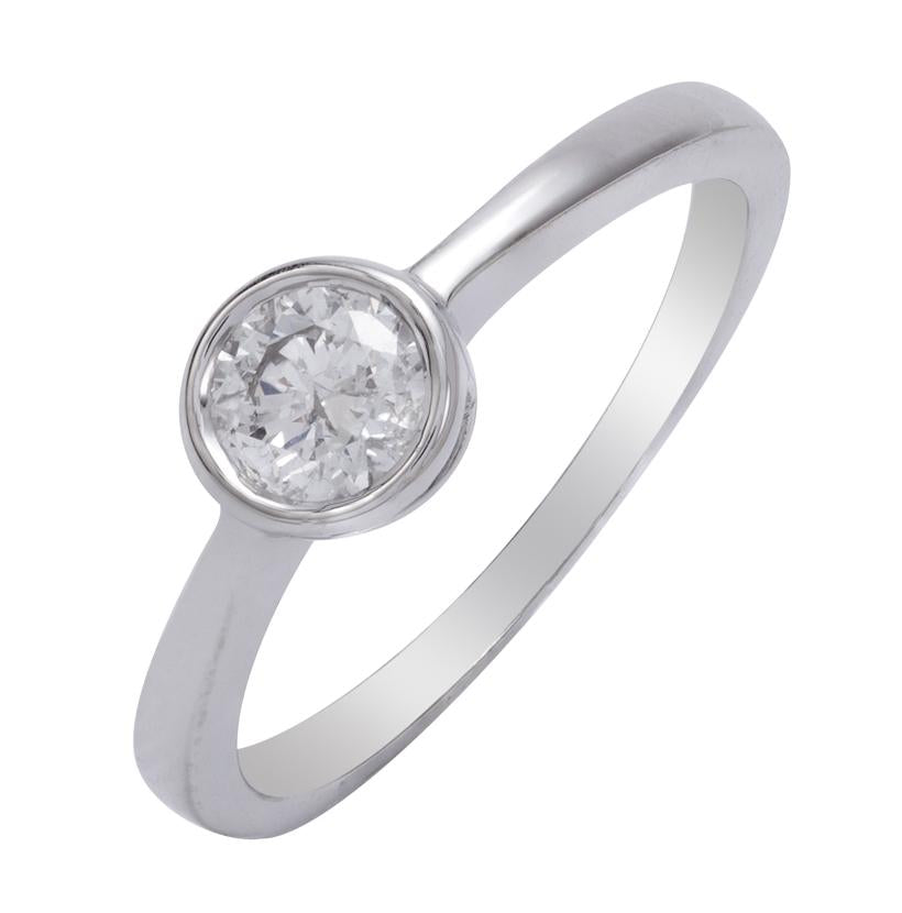 0.47 Ctw Diamond 14k White Gold Round Shape Wedding Engagement Ring
