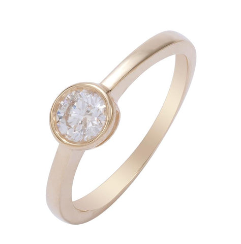 0.46 Ctw Diamond 14k Yellow Gold Round Shape Wedding Engagement Ring