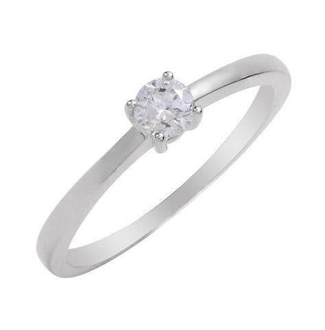 0.23 Ctw Diamond 14k White Gold Round Shape Wedding Engagement Ring