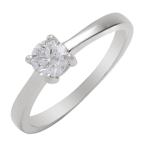 0.47 Ctw Diamond 14k White Gold Round Shape Wedding Engagement Ring