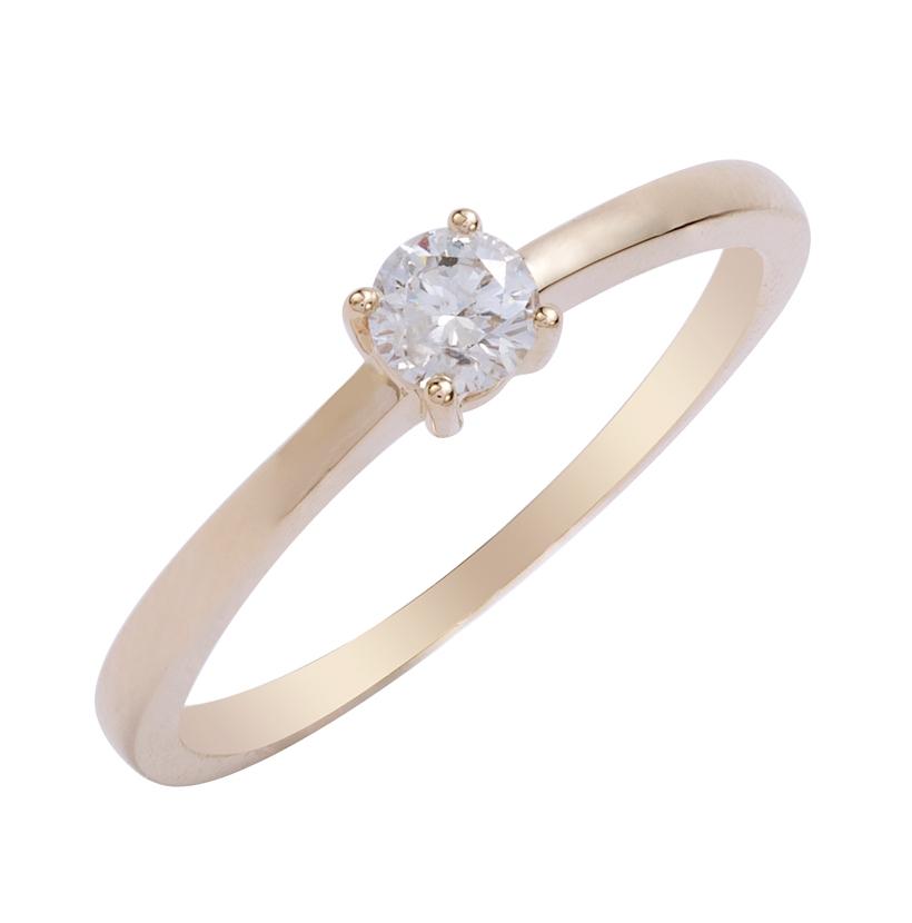 0.23 Ctw Diamond 14k Yellow Gold Round Shape Wedding Engagement Ring