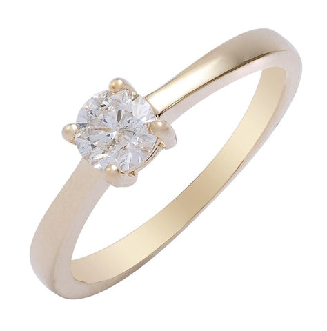 0.47 Ctw Diamond 14k Yellow Gold Princess Shape Wedding Engagement Ring