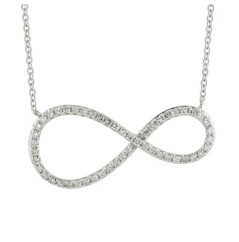 0.2 Ctw Diamond 14k White Gold Round Shape Womens Diamond Necklace
