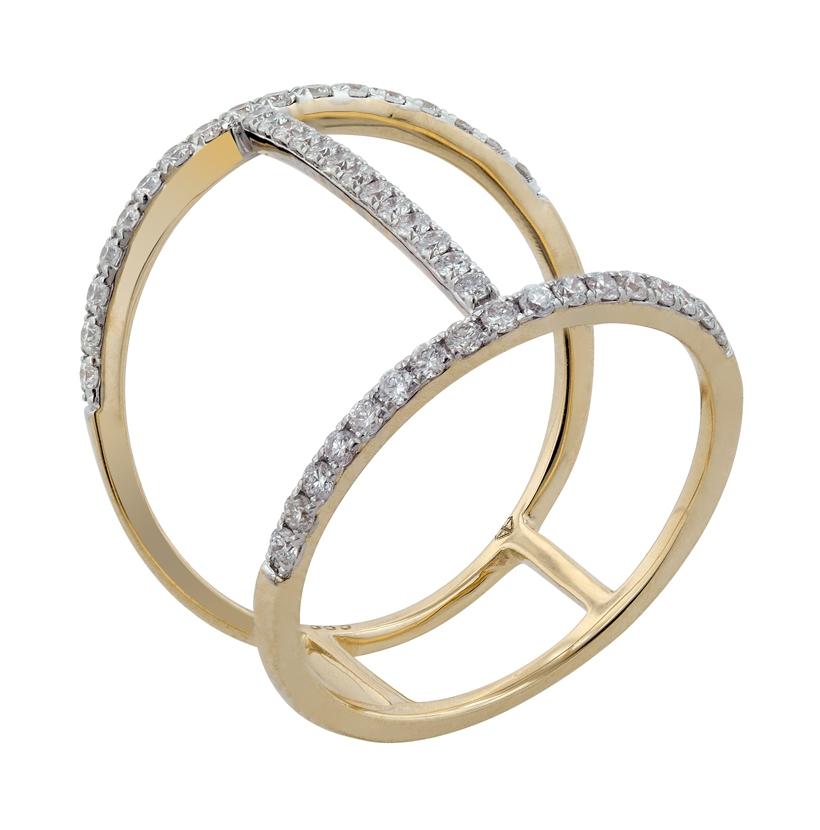 0.44 Ctw Diamond 14k Yellow Gold Round Shape Womens Diamond Ring