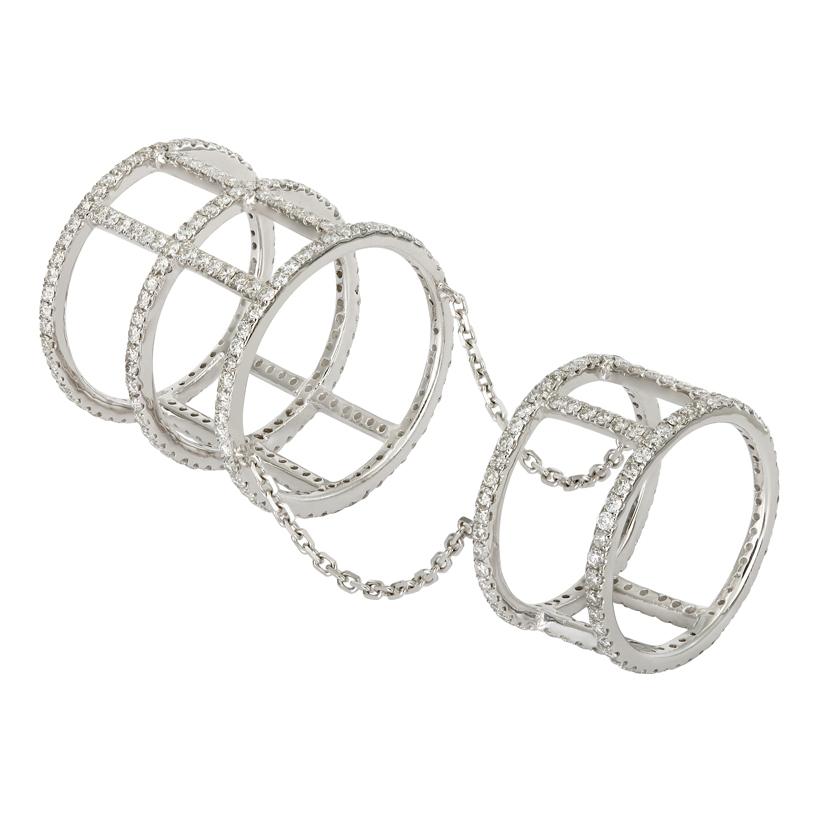 0.72 Ctw Diamond 14k White Gold Round Shape Womens Diamond Ring