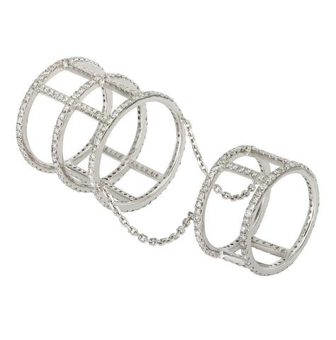 0.72 Ctw Diamond 14k White Gold Round Shape Womens Diamond Ring