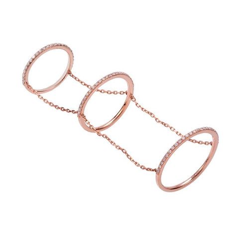 0.36 Ctw Diamond 14k Rose Gold Round Shape Womens Diamond Ring