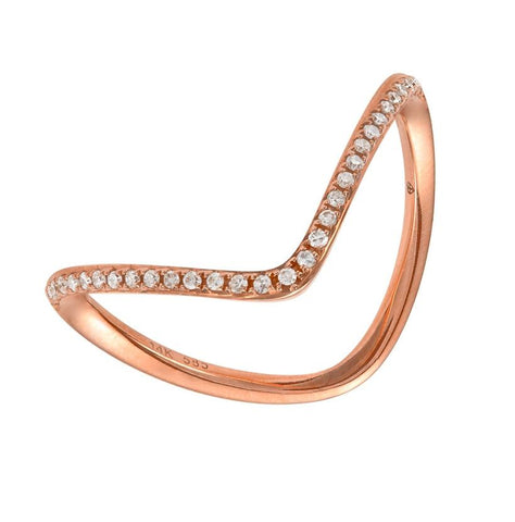 0.13 Ctw Diamond 14k Rose Gold Round Shape Womens Diamond Ring