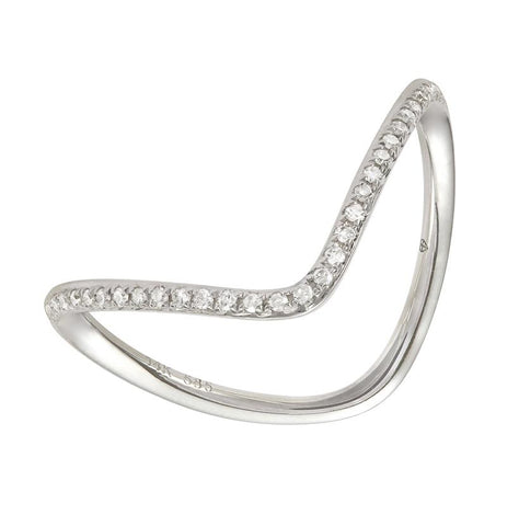 0.13 Ctw Diamond 14k White Gold Round Shape Womens Diamond Ring