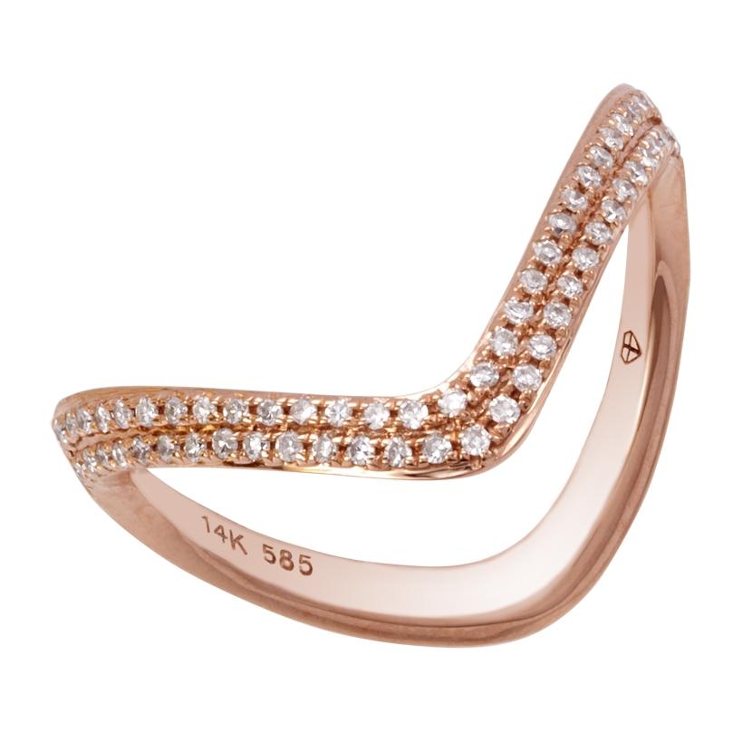 0.25 Ctw Diamond 14k Rose Gold Round Shape Womens Diamond Ring