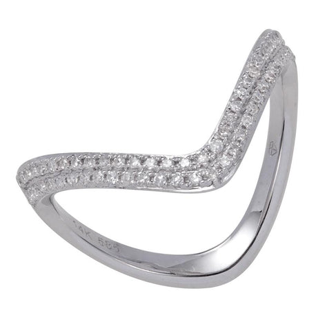 0.25 Ctw Diamond 14k White Gold Round Shape Womens Diamond Ring