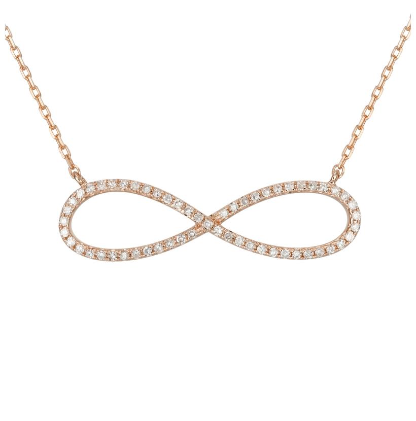 0.27 Ctw Diamond 14k Rose Gold Round Shape Womens Diamond Necklace