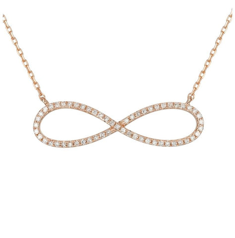 0.27 Ctw Diamond 14k Rose Gold Round Shape Womens Diamond Necklace