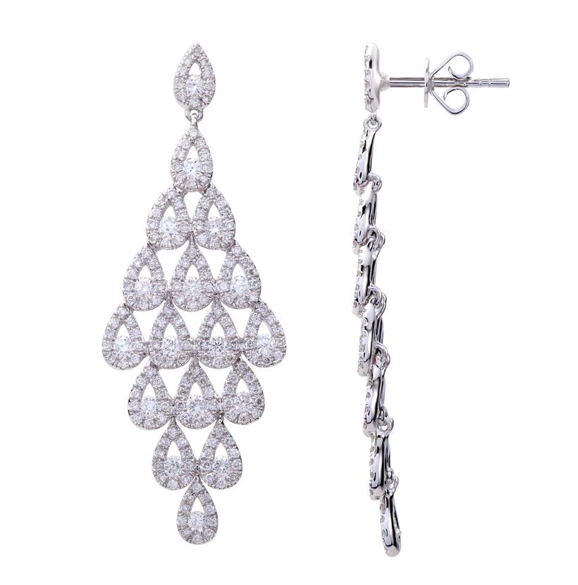 2.23 Ctw Diamond 14k White Gold Round Shape Womens Diamond Earrings