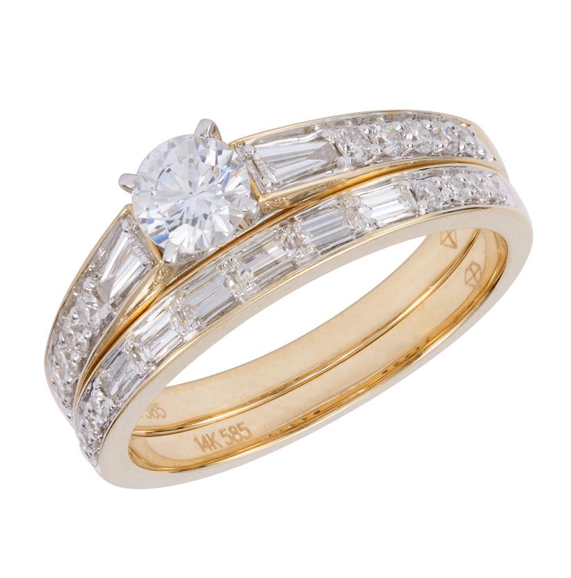 0.47 Ctw Diamond 14k Yellow Gold Round Shape Wedding Engagement Ring