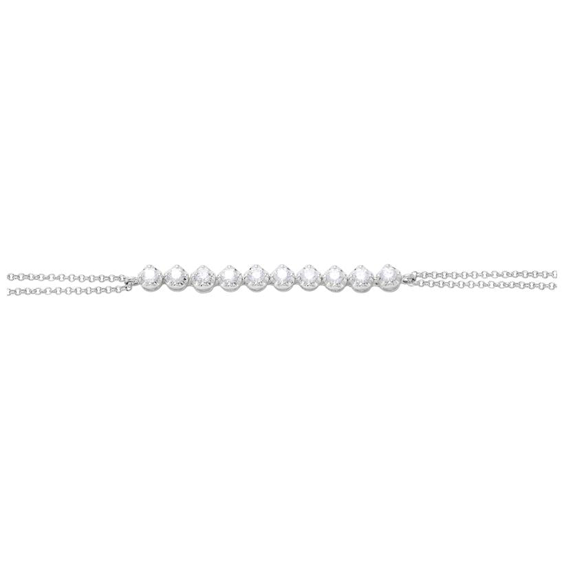 0.52 Ctw Diamond 14k White Gold Round Shape Womens Diamond Bracelet