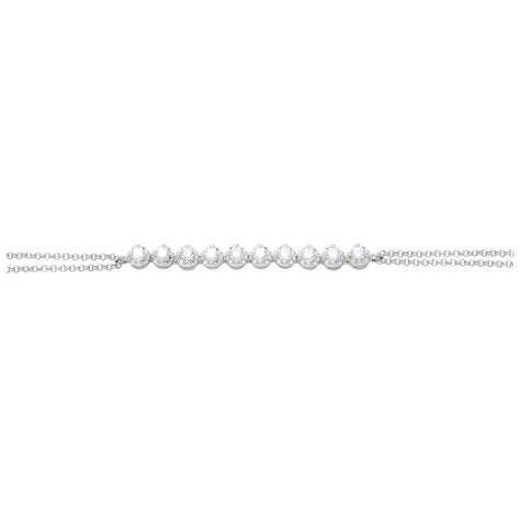 0.52 Ctw Diamond 14k White Gold Round Shape Womens Diamond Bracelet