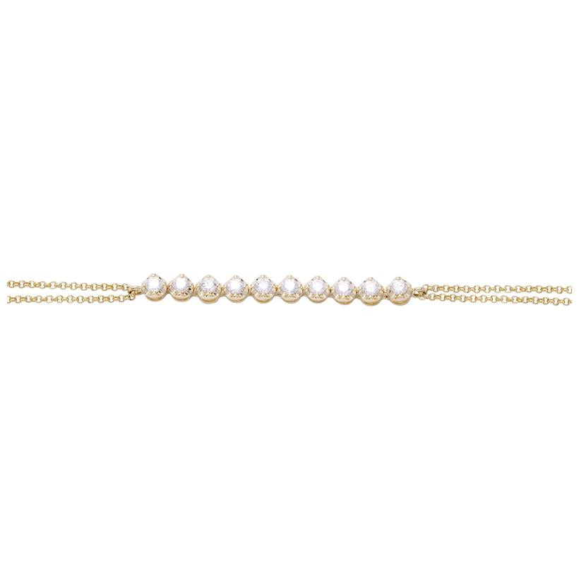 0.52 Ctw Diamond 14k Yellow Gold Round Shape Womens Diamond Bracelet