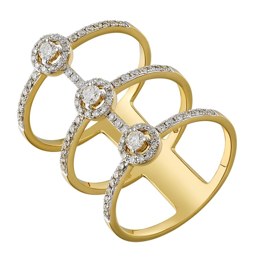 0.64 Ctw Diamond 14k Yellow Gold Round Shape Womens Diamond Ring