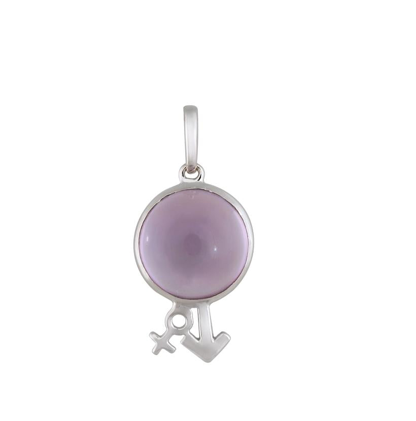 14k White Gold Amethyst Multi Shape Womens Gemstone Necklace Pendant