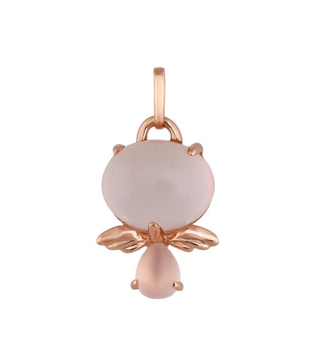 14k Rose Gold Quartz Multi Shape Womens Gemstone Necklace Pendant