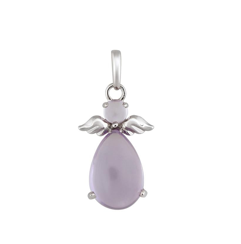 14k White Gold Amethyst Multi Shape Womens Gemstone Necklace Pendant