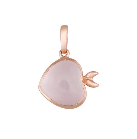 14k Rose Gold Quartz Gemstone Necklace Pendant