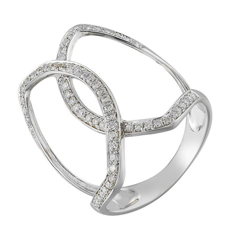 0.39 Ctw Diamond 14k White Gold Round Shape Womens Diamond Ring