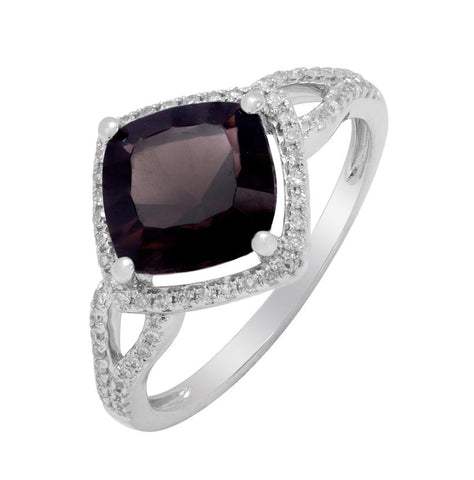 0.25 Ctw Diamond 14k White Gold Topaz Round Shape Womens Gemstone Ring