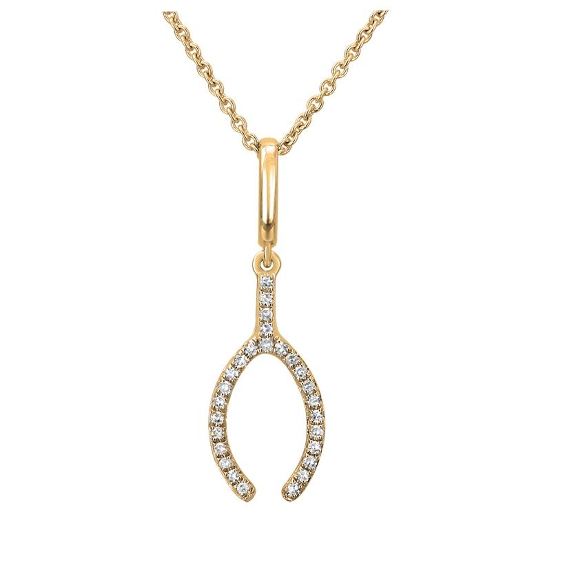 0.08 Ctw Diamond 14k Yellow Gold Round Shape Womens Diamond Necklace Pendant With 16 Inch Chain