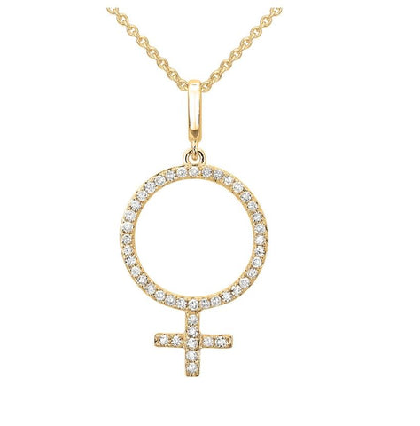 0.14 Ctw Diamond 14k Yellow Gold Round Shape Womens Diamond Necklace Pendant With 16 Inch Chain