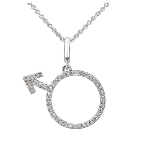 0.14 Ctw Diamond 14k White Gold Round Shape Womens Diamond Necklace Pendant With 16 Inch Chain