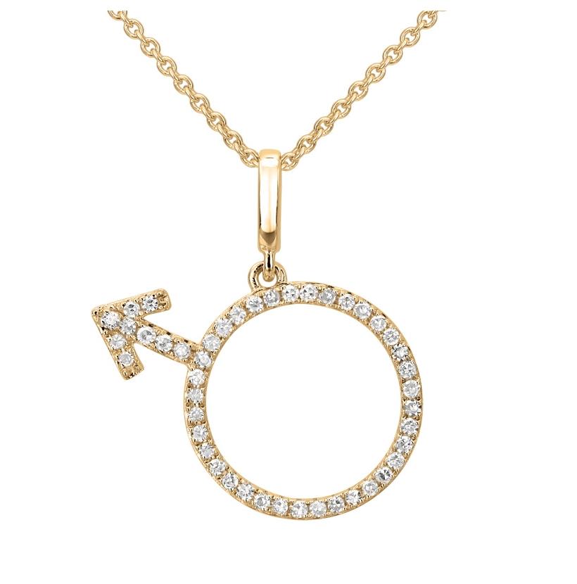 0.14 Ctw Diamond 14k Yellow Gold Round Shape Womens Diamond Necklace Pendant With 16 Inch Chain