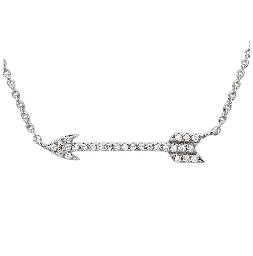 0.09 Ctw Diamond 14k White Gold Round Shape Womens Diamond Necklace