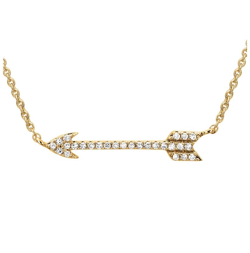 0.08 Ctw Diamond 14k Yellow Gold Round Shape Womens Diamond Necklace