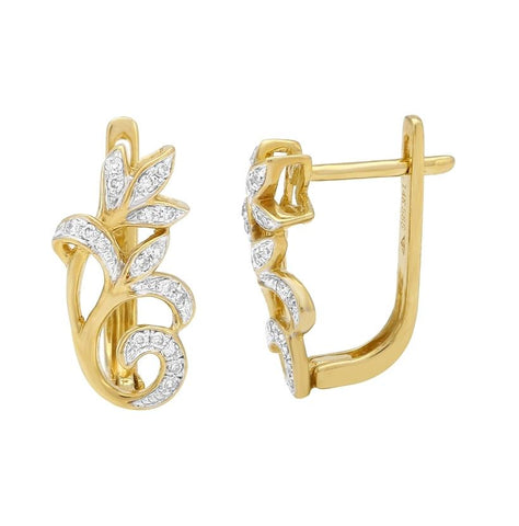 0.11 Ctw Diamond 14k Yellow Gold Round Shape Womens Diamond Earrings