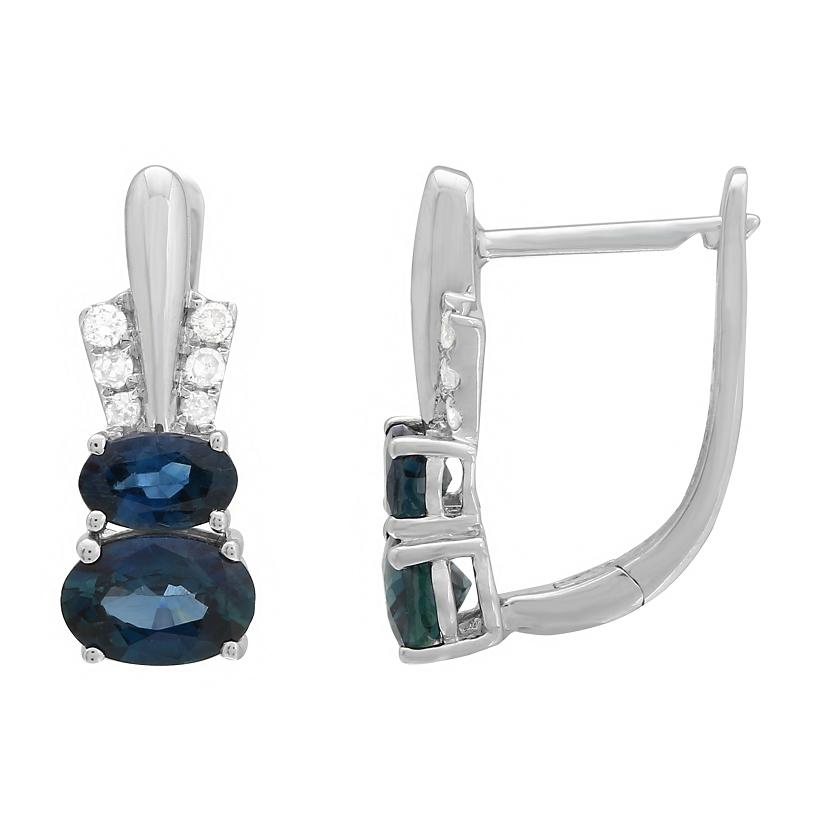 0.09 Ctw Diamond 14k White Gold Round Shape Diamond Womens Gemstone Earrings