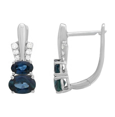 0.09 Ctw Diamond 14k White Gold Round Shape Diamond Womens Gemstone Earrings