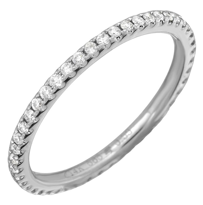0.33 Ctw Diamond 14k White Gold Round Shape Womens Wedding Band Ring, Size 6.5