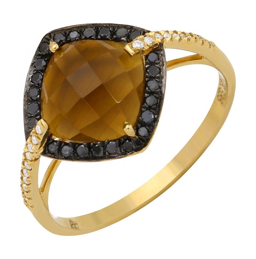 0.2 Ctw Diamond 14k Yellow Gold Multi Round Shape Womens Gemstone Ring